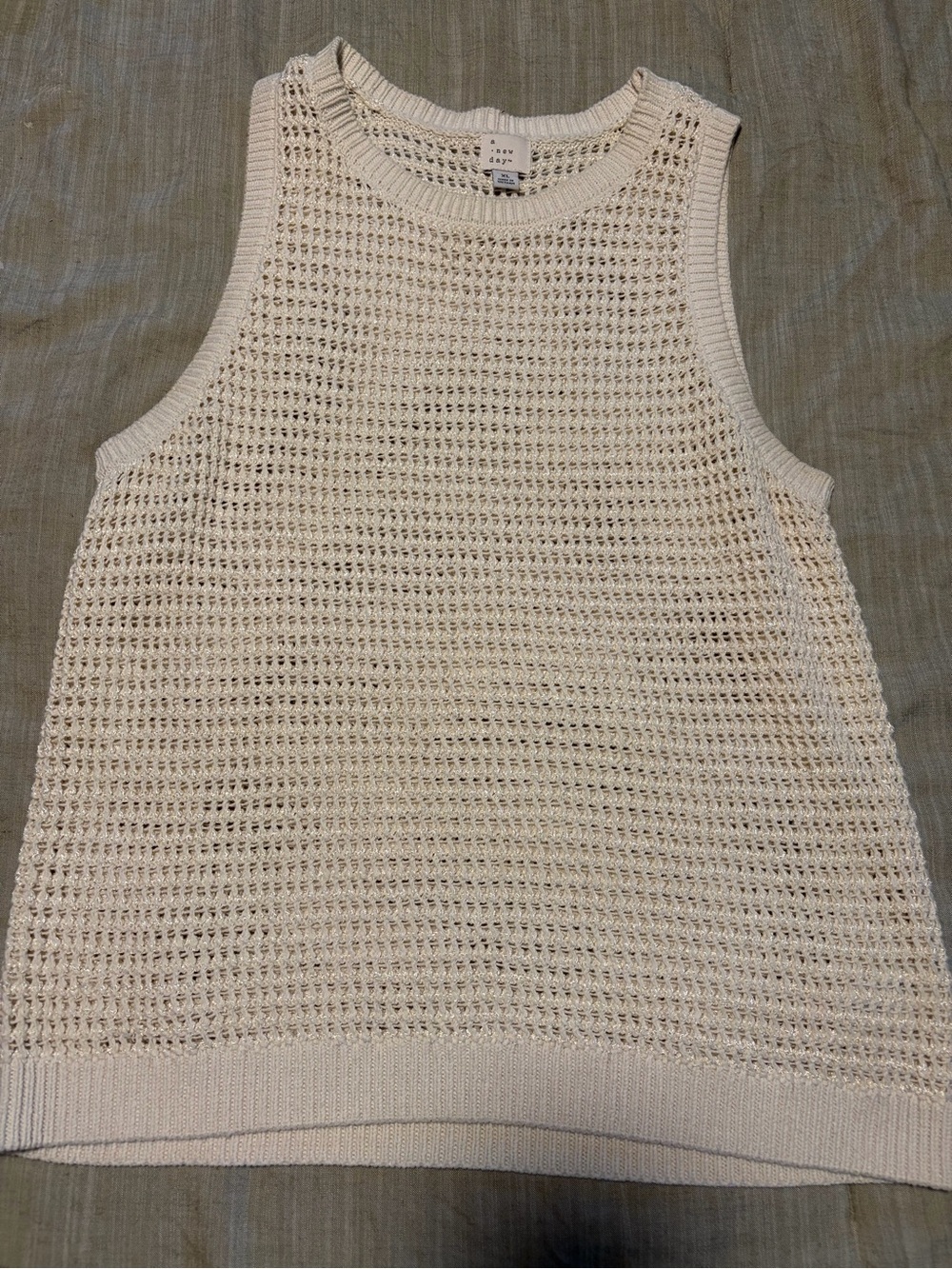 a new day Open Knit Sleeveless Tank - Off-White